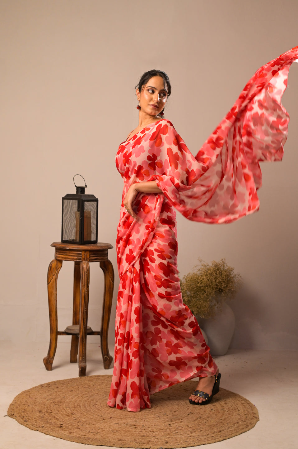 Scarlet Petals Pure Georgette Digital Print Saree